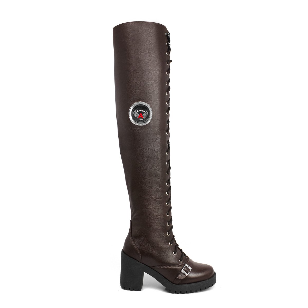 Bota Feminina Motociclista Cano Alto Couro Legítimo 68 cm 9415 - Imagem 2